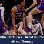 Caitlin clark protecting Alyssa from Wrist Injury