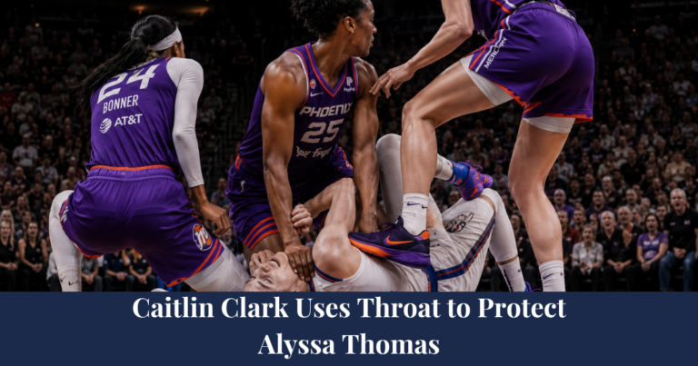 Caitlin clark protecting Alyssa from Wrist Injury